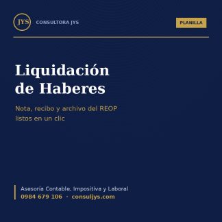 Planilla de Liquidación de Haberes para el REOP