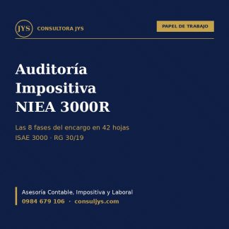 Papel de Trabajo Maestro de Auditoría Impositiva (NIEA 3000R)
