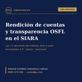 Guía Operativa: Rendición de cuentas y transparencia de OSFL en el SIARA (Ley 7363/2024)