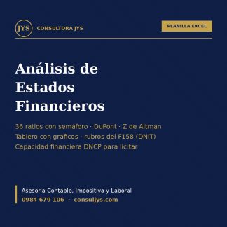 Planilla: Análisis de Estados Financieros con ratios, DuPont, Z de Altman y capacidad financiera DNCP (Paraguay)
