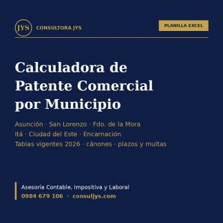 Calculadora de Patente Comercial por Municipio (Paraguay 2026)