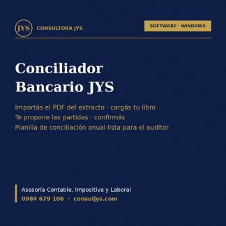 Conciliador Bancario JYS (programa: extracto PDF → libro → planilla de conciliación anual)