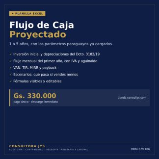 Planilla de Flujo de Caja Proyectado (1 a 5 años)